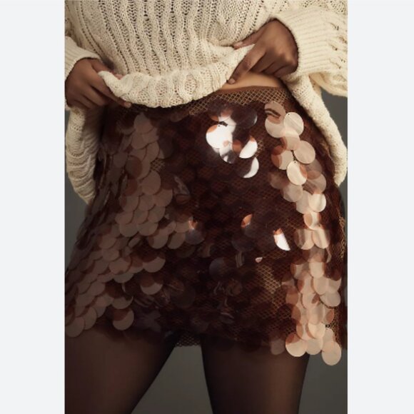 Brand New Maeve Sequin Mini Skirt - Picture 3 of 5
